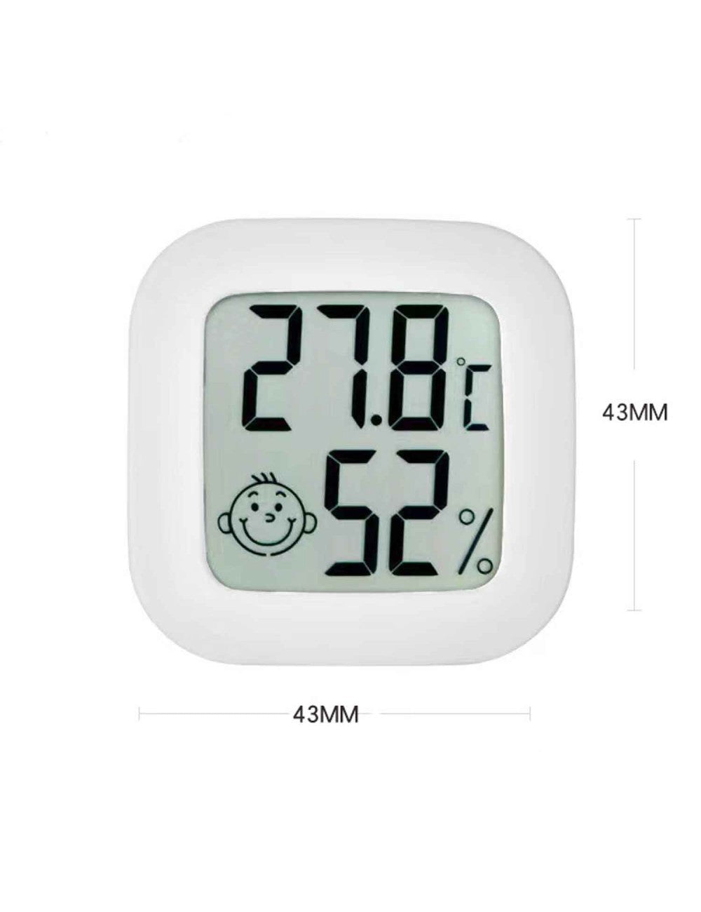 Бял мини LCD стаен термометър с влагомер