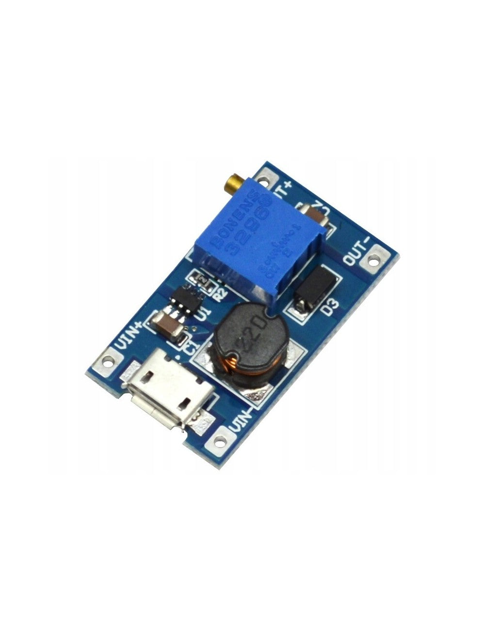 MT3608 Повишаващ преобразувател с microUSB 4-28V 2A