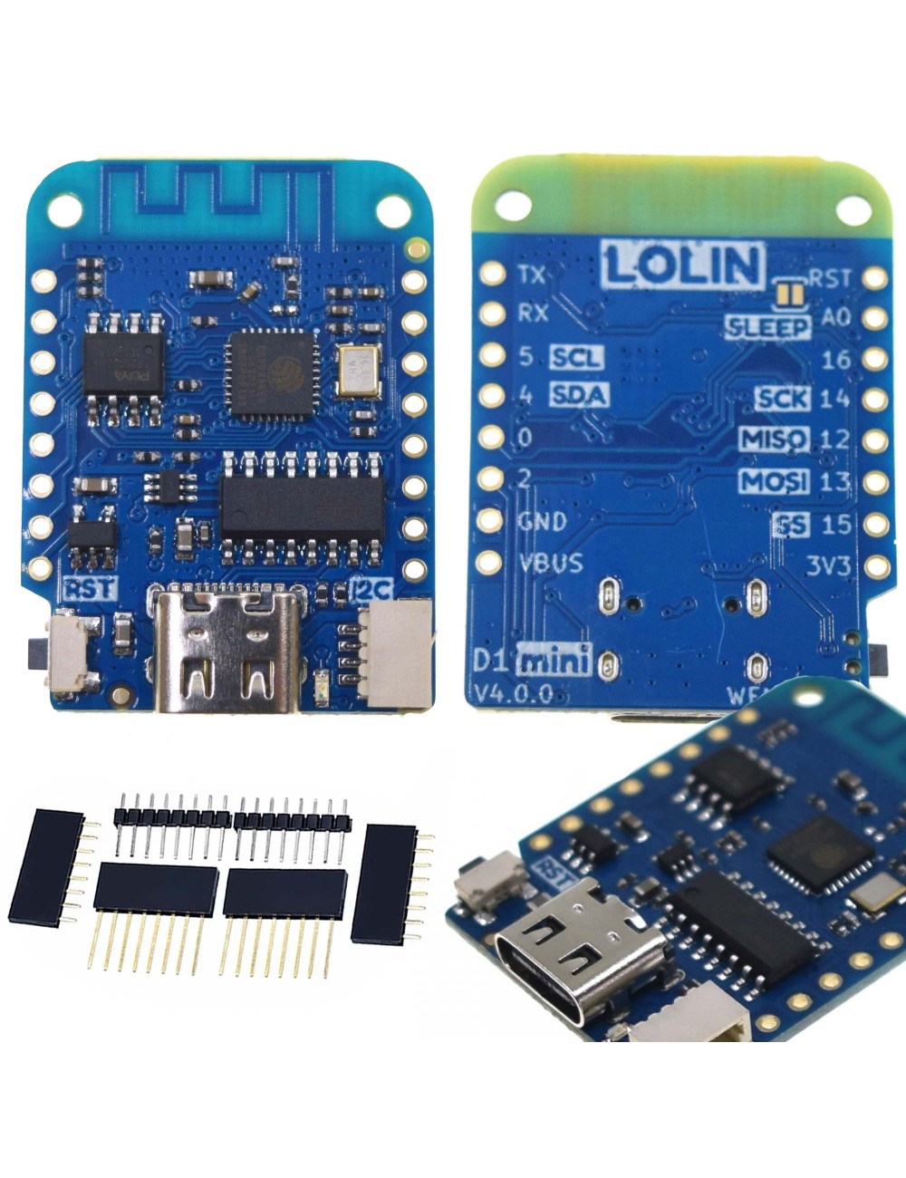 WEMOS D1 Mini V4.0 ESP8266 Микроконтролер WIFI I2C USB-C