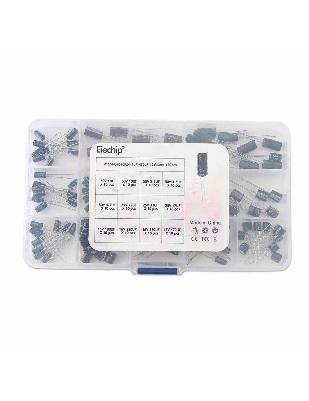 XL Комплект електролитни кондензатори 120бр. 1 - 470uF в органайзер