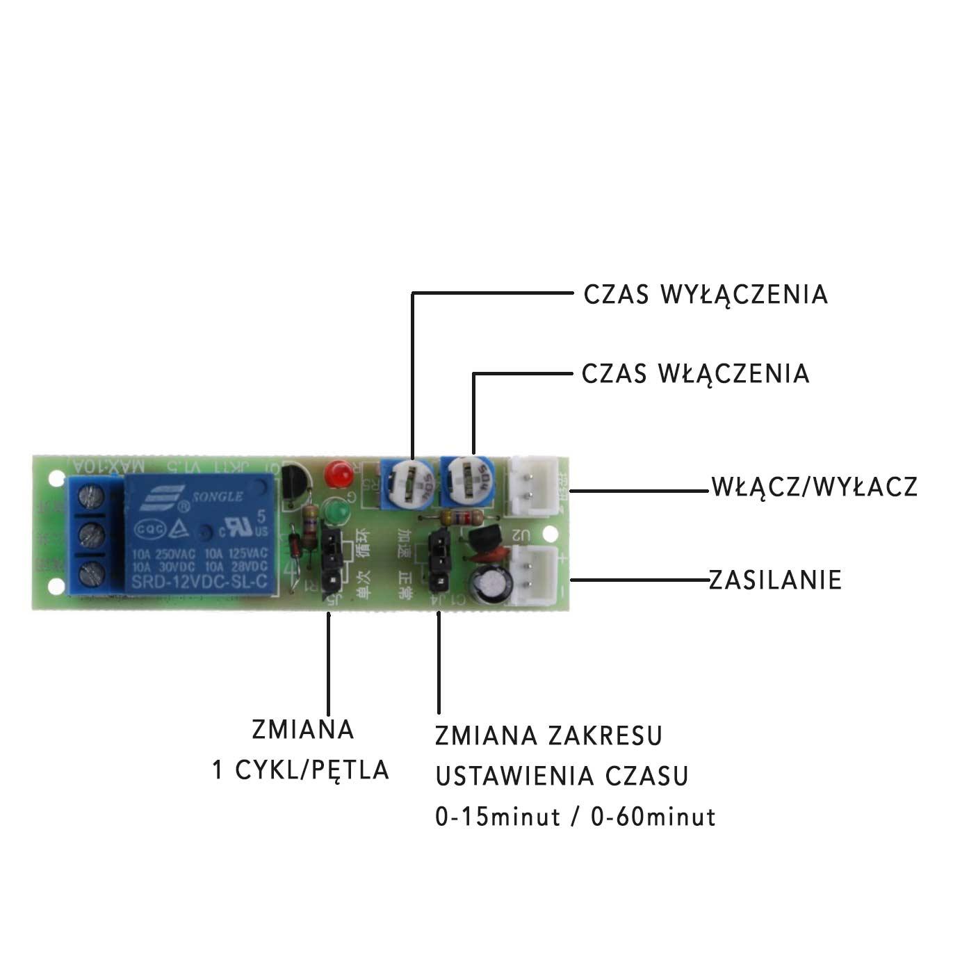 Циклично реле за време 12V свързване