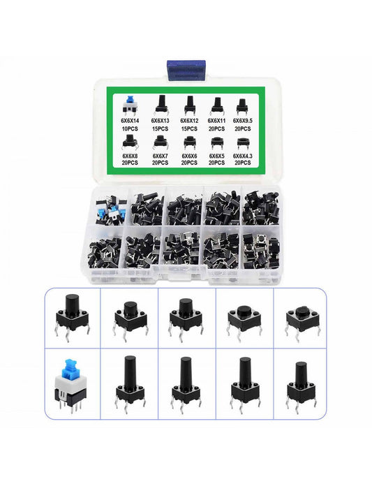 Tact Switch Комплект микро превключватели в органайзер 180бр.