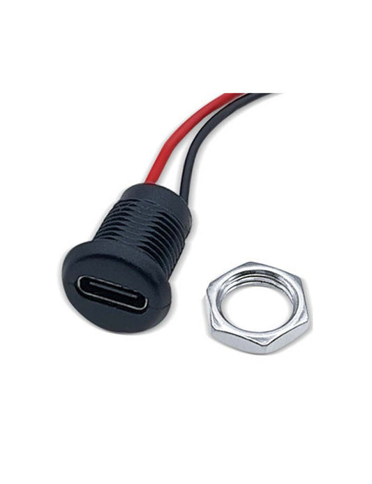 USB-C Гнездо за монтаж в панел, кръгъл, с винт M11 + кабел