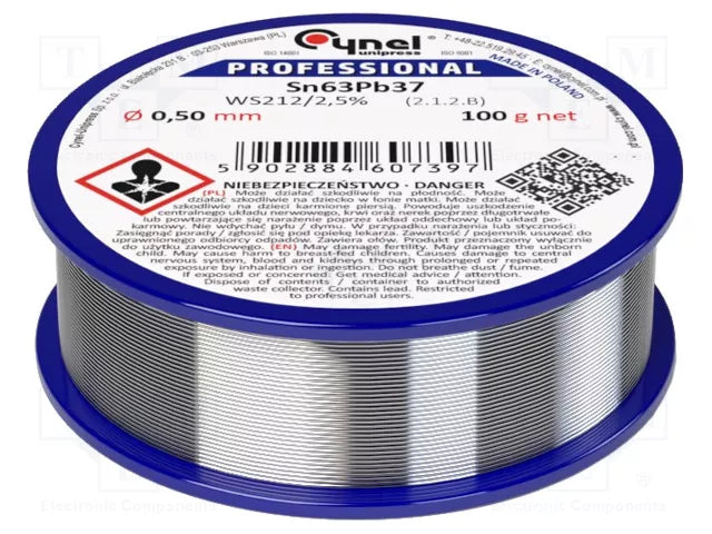 Тинол Sn63Pb37 0.5мм 100гр