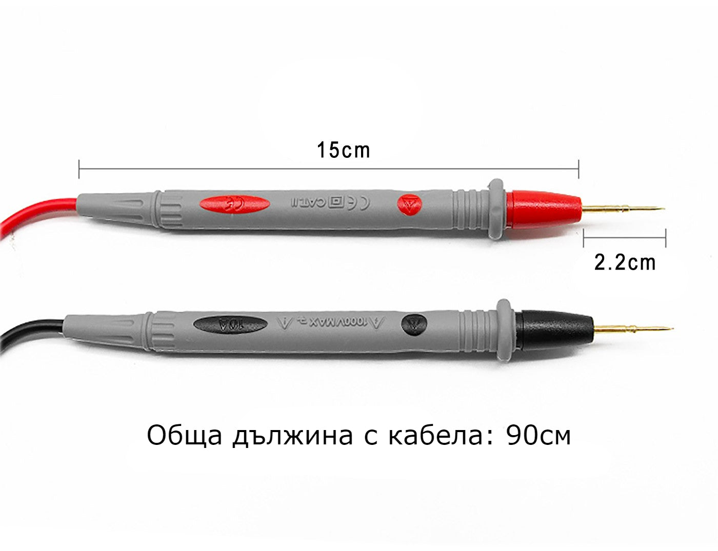 Сонди за мултицет с крокодилски щипки 1000V/20A 90см – Касабов Електроникс